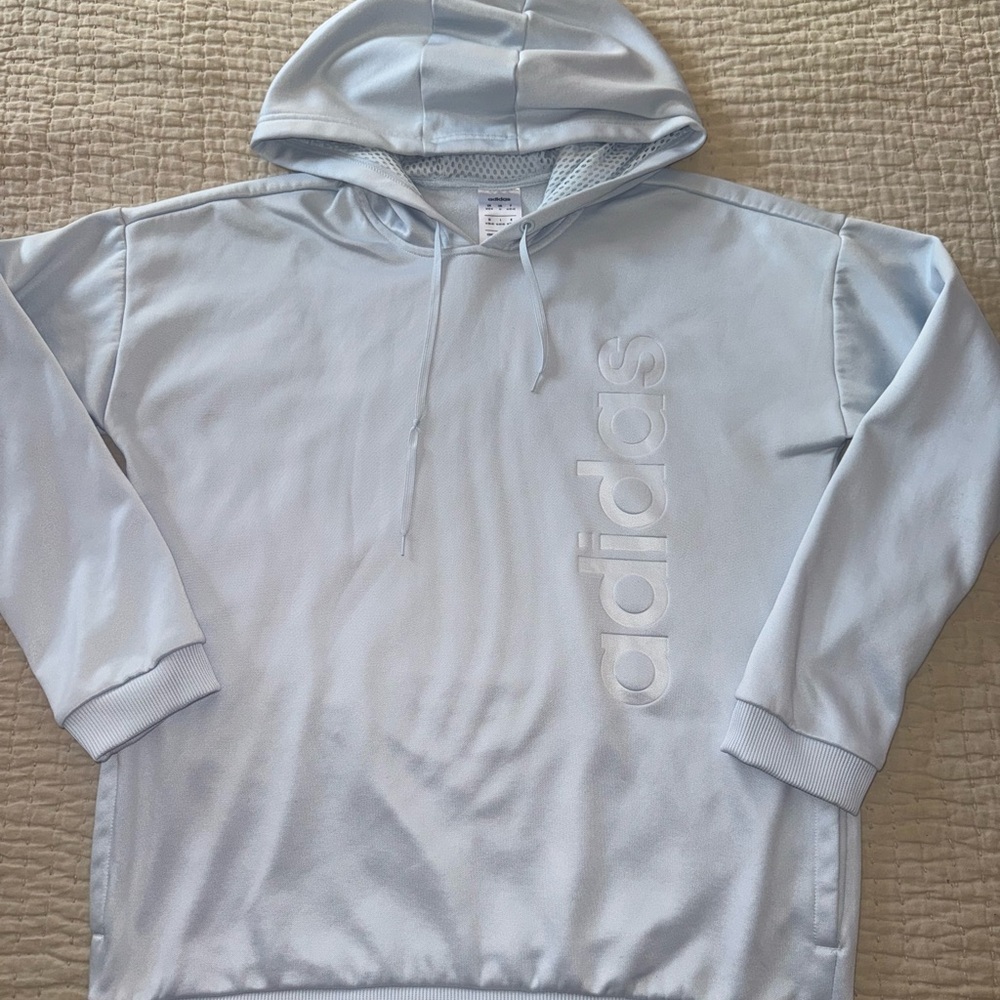 Adidas Light Gray Off-the-Shoulder Sweater